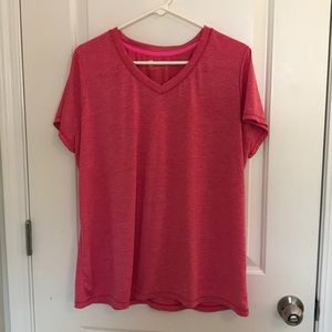 Pink v-neck workout shirt
